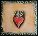 heart with flames tile