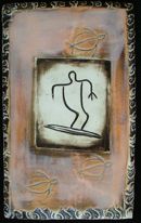 hawaiian petroglyph surfer tile