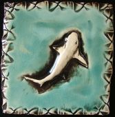 swimming shark tile